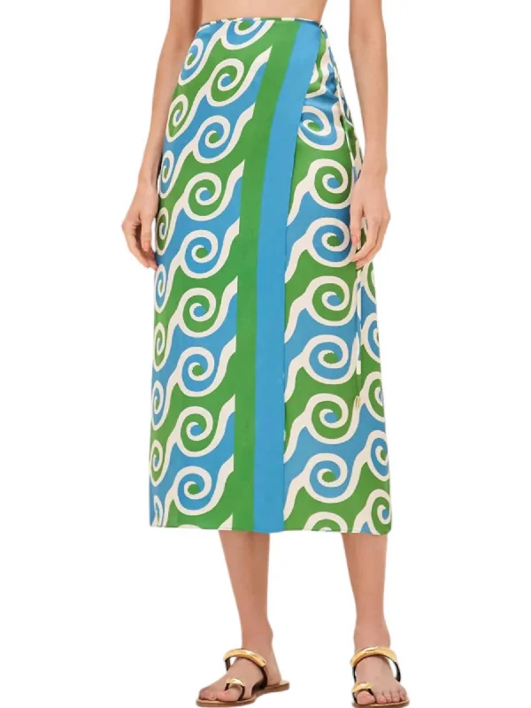 Enika Skirt In Swirl Print