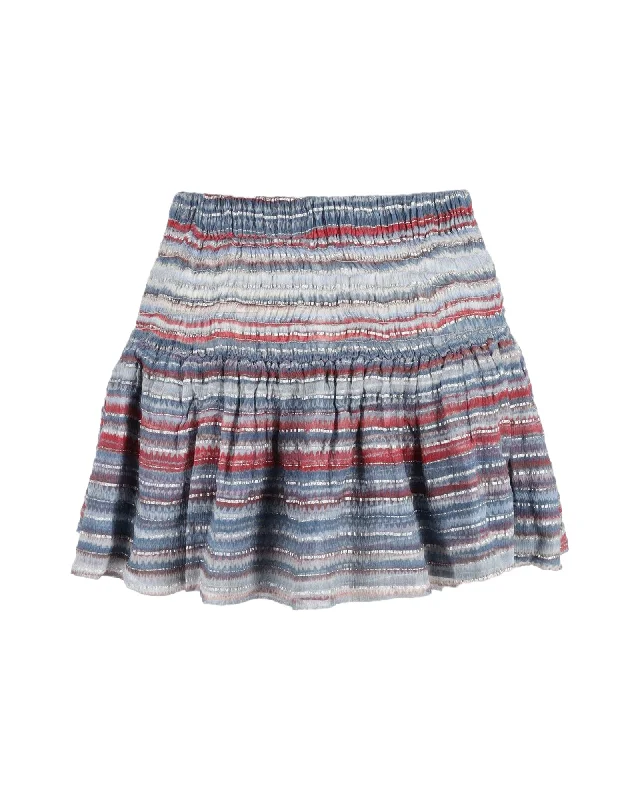 Isabel Marant Striped Mini Skirt in Multicolor Silk