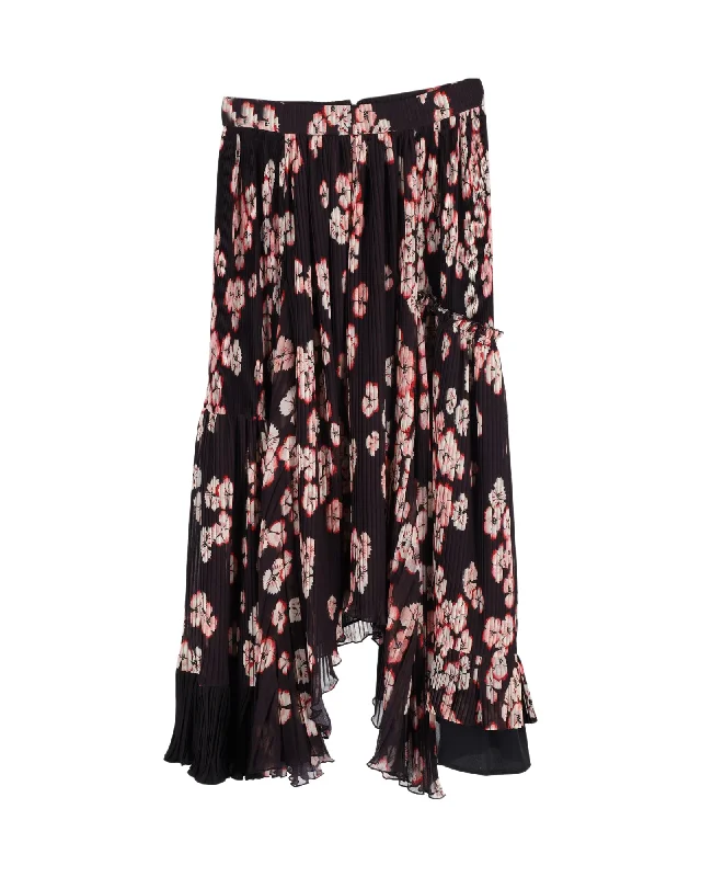 Isabel Marant Wilney Pleated Skirt In Floral-Print  Polyester