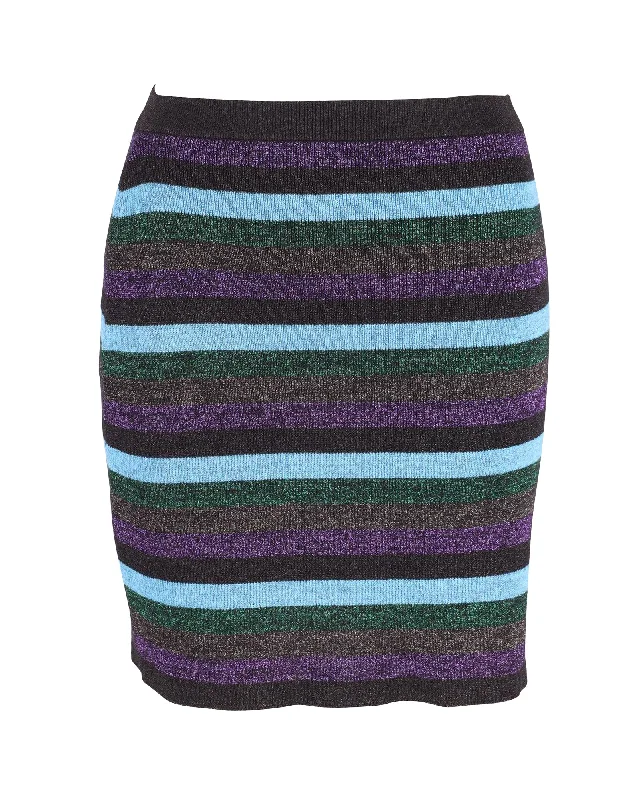 Miu Miu Glitter Knit Mini Skirt in Multicolor Viscose