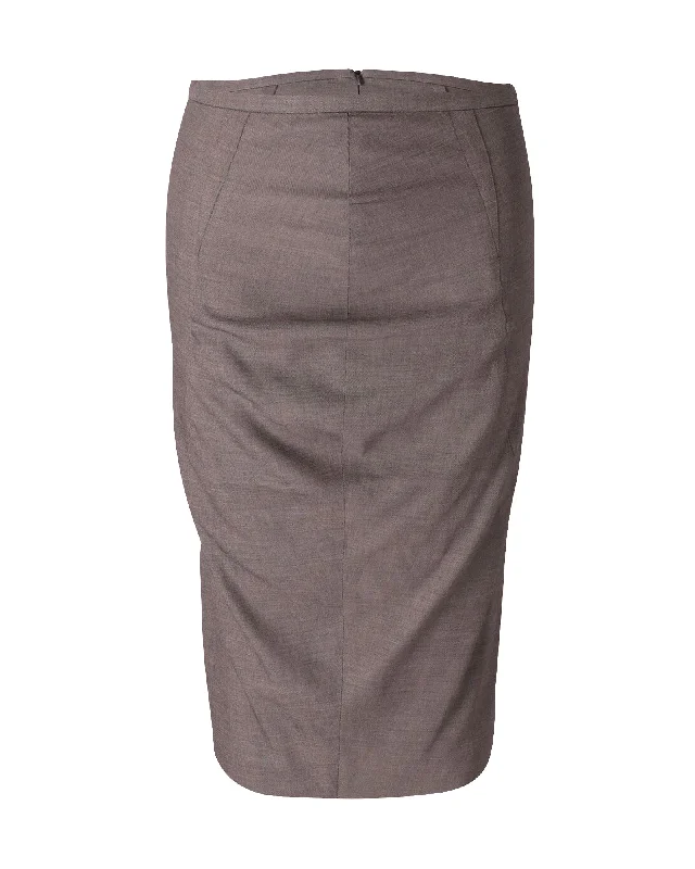 Sportmax Pencil Skirt in Grey Cotton